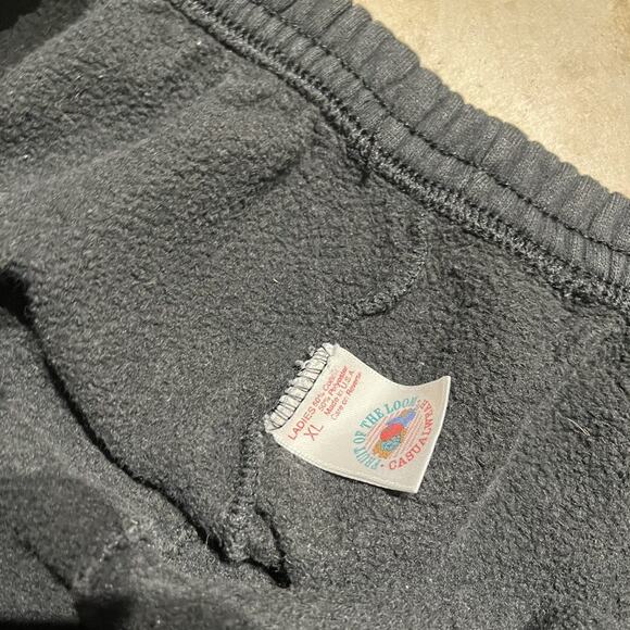 Vintage 90s Fruit of the Loom Black Cotton Sweatpants 36x28 - Picture 3 of 3